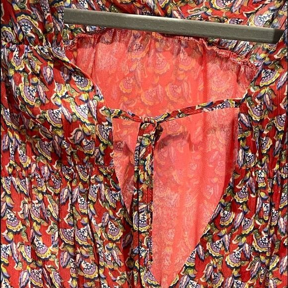 NWOT See U Soon Red Floral Paisley Dress sz Lg - Picture 3 of 4